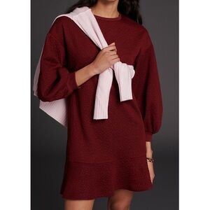 Nwt Anthropologie Odila Tunic Dress Wine Burgundy Size Large & XS New